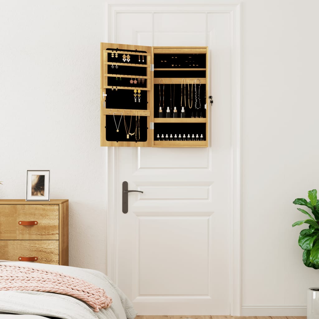 vidaXL Mirror Jewellery Cabinet with LED Lights Wall Mounted