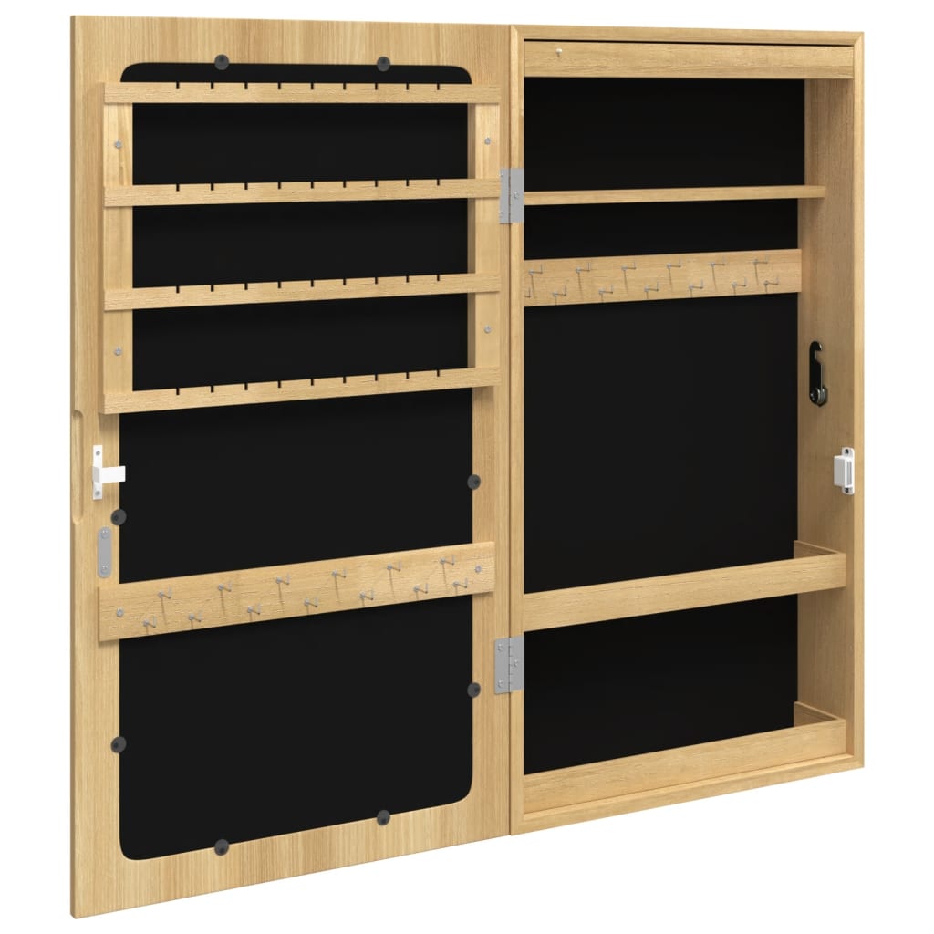 vidaXL Mirror Jewellery Cabinet with LED Lights Wall Mounted