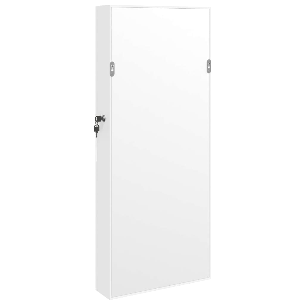 vidaXL Mirror Jewellery Cabinet with LED Lights Wall Mounted White