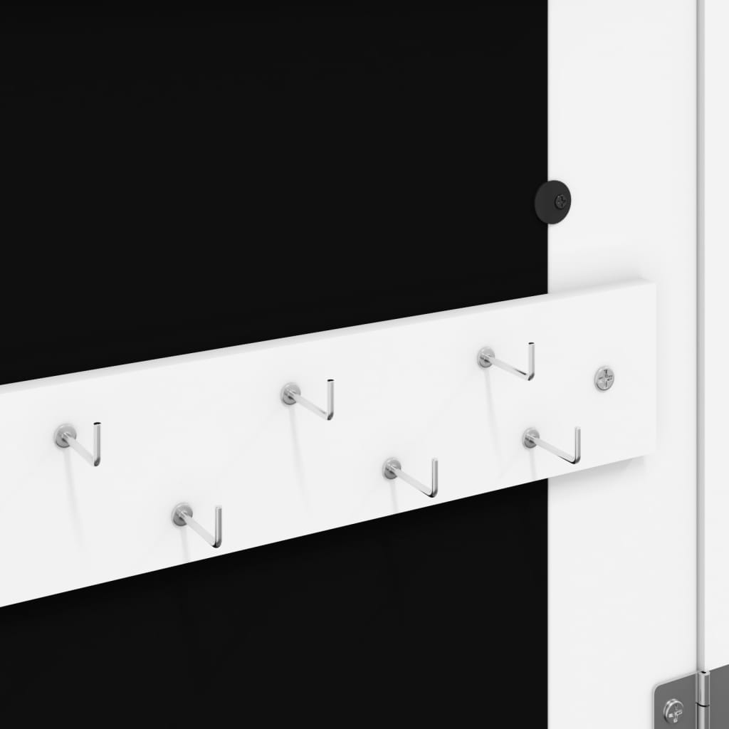 vidaXL Mirror Jewellery Cabinet with LED Lights Wall Mounted White
