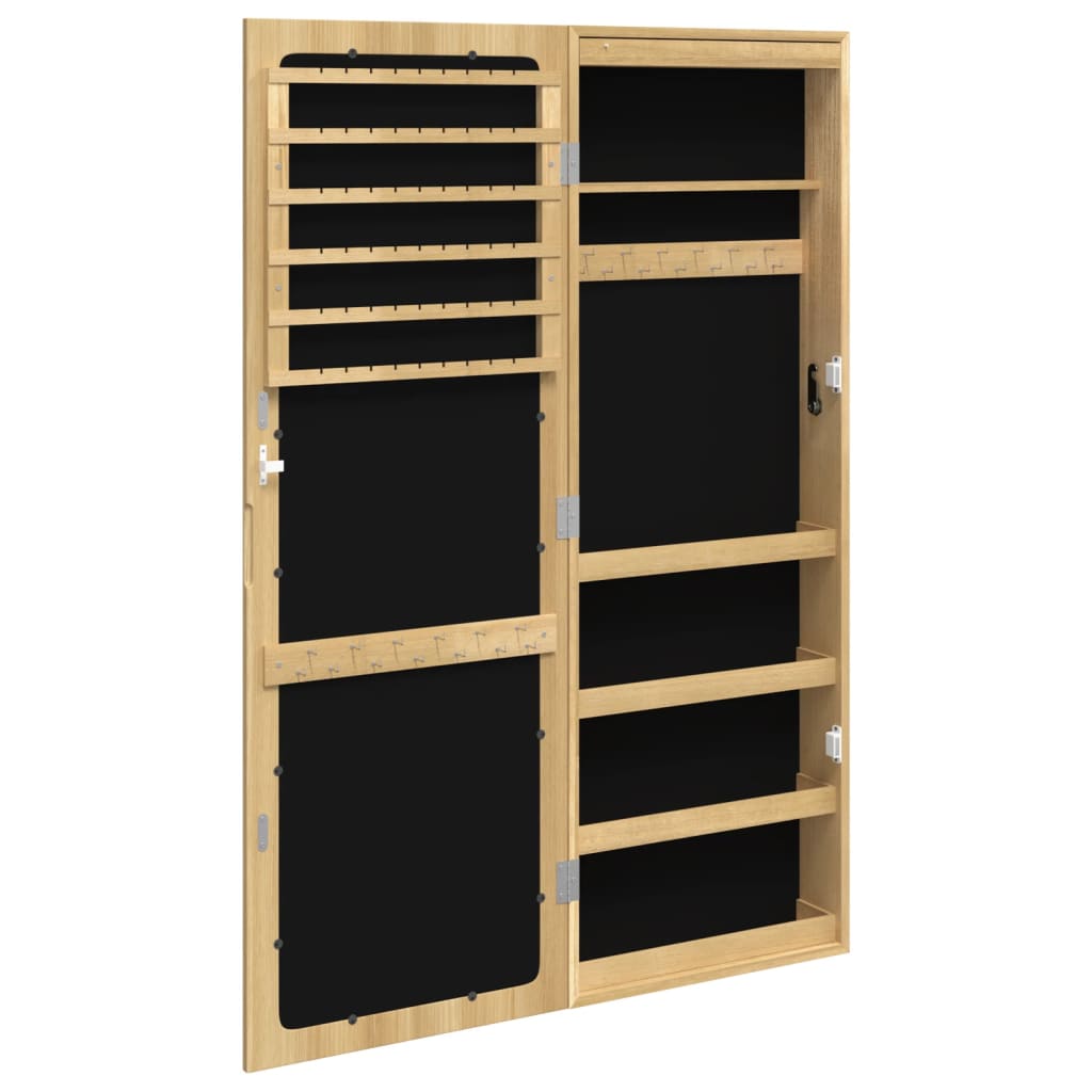 vidaXL Mirror Jewellery Cabinet with LED Lights Wall Mounted