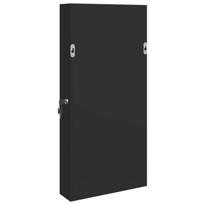 vidaXL Mirror Jewellery Cabinet with LED Lights Wall Mounted Black