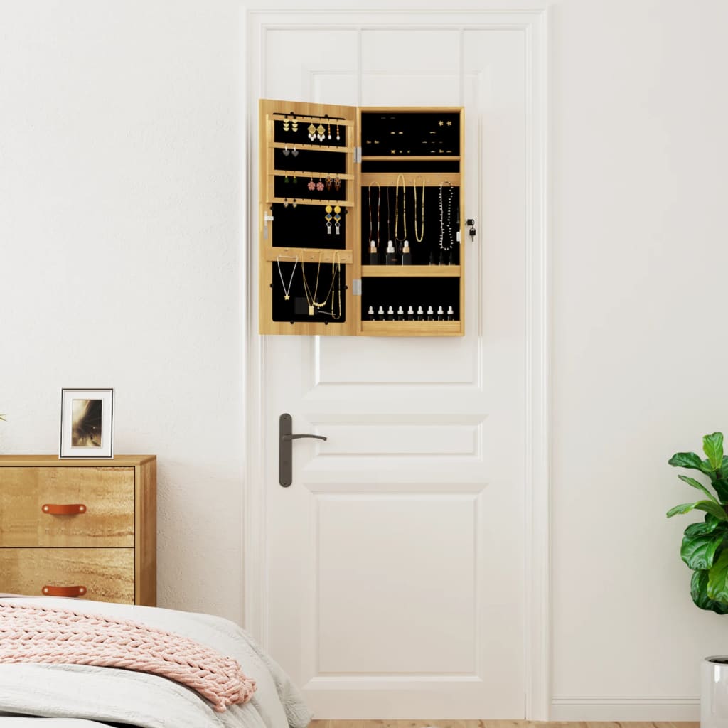 vidaXL Mirror Jewellery Cabinet with LED Lights Wall Mounted