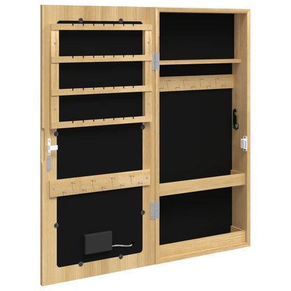 vidaXL Mirror Jewellery Cabinet with LED Lights Wall Mounted
