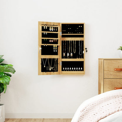 vidaXL Mirror Jewellery Cabinet with LED Lights Wall Mounted