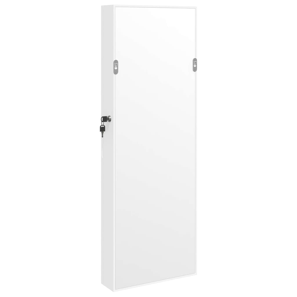 vidaXL Mirror Jewellery Cabinet with LED Lights Wall Mounted White