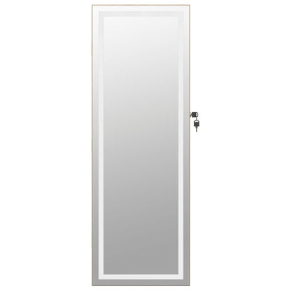 vidaXL Mirror Jewellery Cabinet with LED Lights Wall Mounted
