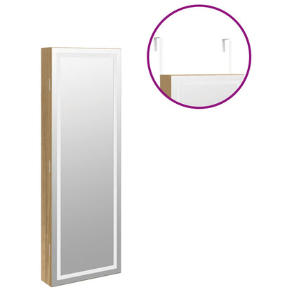 vidaXL Mirror Jewellery Cabinet with LED Lights Wall Mounted