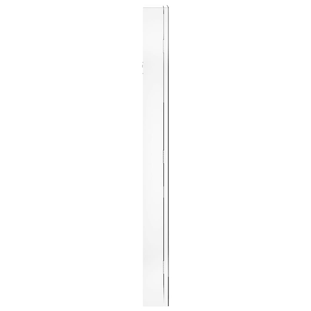 vidaXL Mirror Jewellery Cabinet with LED Lights Wall Mounted White