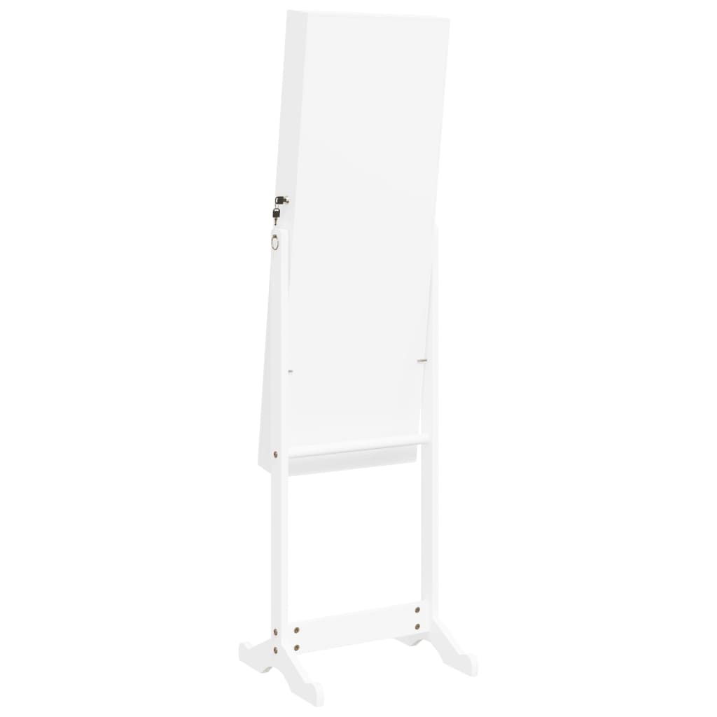 vidaXL Mirror Jewellery Cabinet with LED Lights Free Standing White