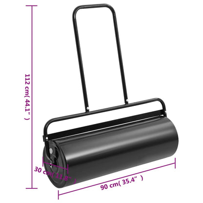 vidaXL Garden Lawn Roller Push Black 63 L Iron and Steel
