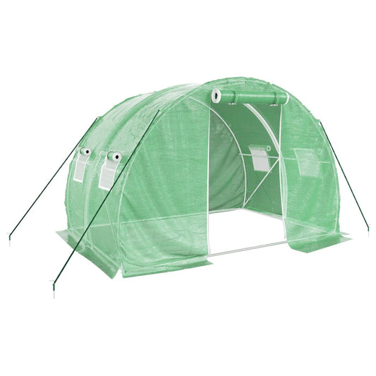 vidaXL Greenhouse with Steel Frame Green 6 m² 3x2x2 m