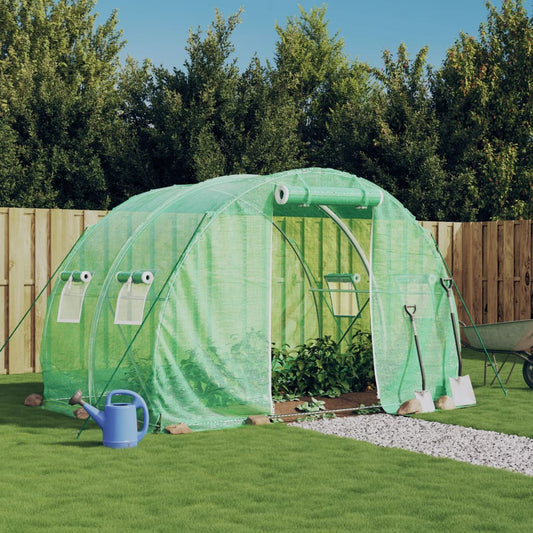 vidaXL Greenhouse with Steel Frame Green 6 m² 3x2x2 m