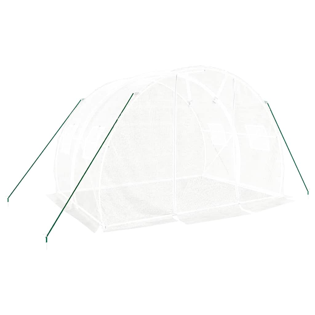 vidaXL Greenhouse with Steel Frame White 6 m² 3x2x2 m