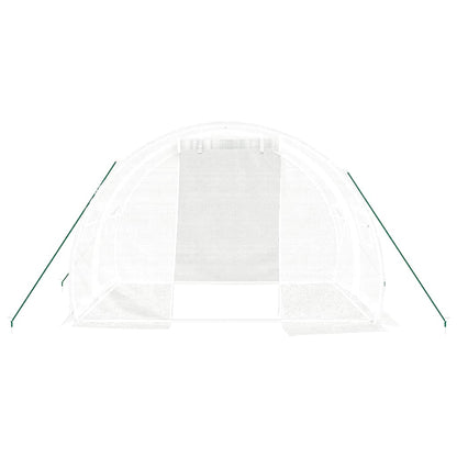 vidaXL Greenhouse with Steel Frame White 6 m² 3x2x2 m