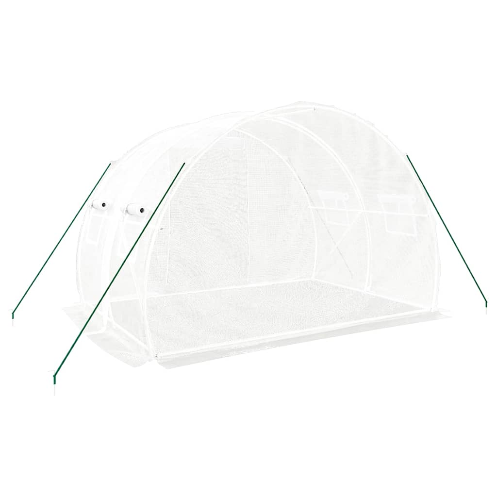 vidaXL Greenhouse with Steel Frame White 6 m² 3x2x2 m