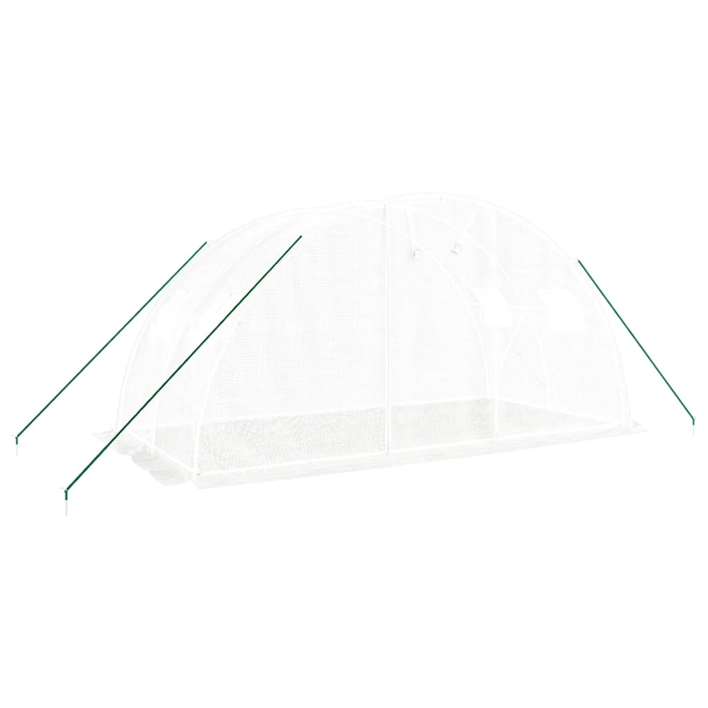 vidaXL Greenhouse with Steel Frame White 8 m² 4x2x2 m