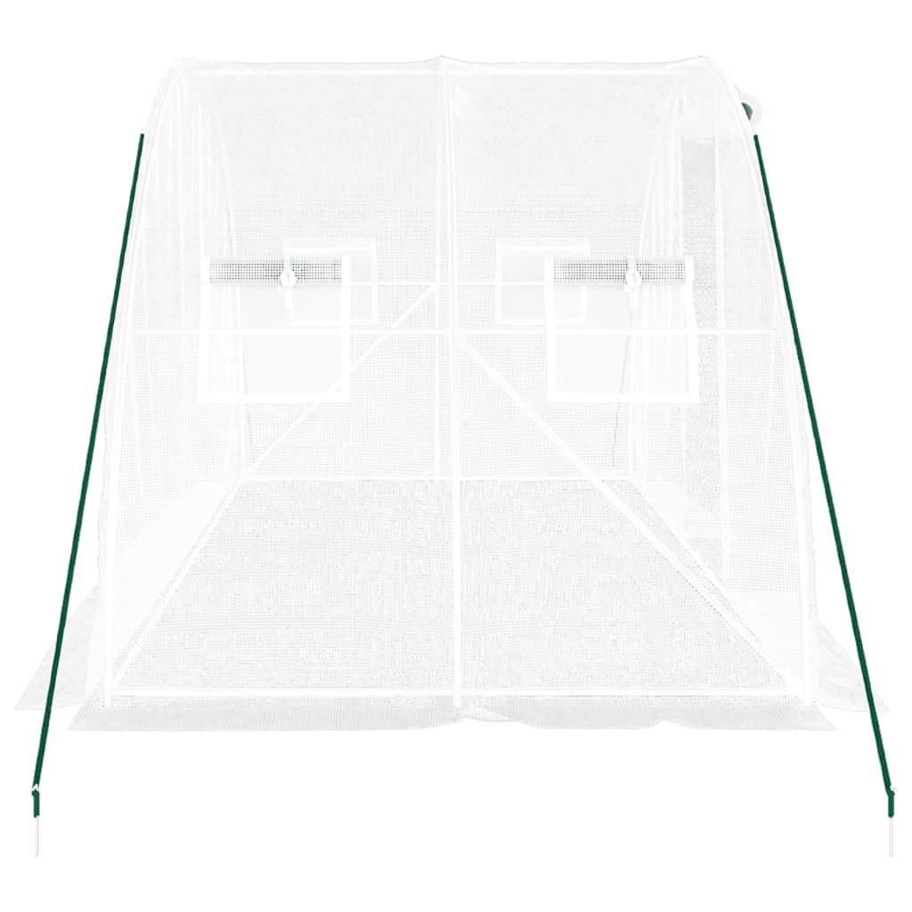 vidaXL Greenhouse with Steel Frame White 8 m² 4x2x2 m