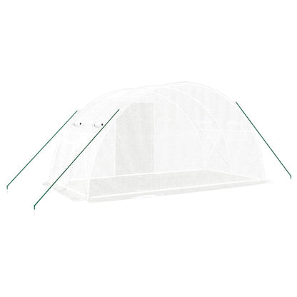 vidaXL Greenhouse with Steel Frame White 8 m² 4x2x2 m