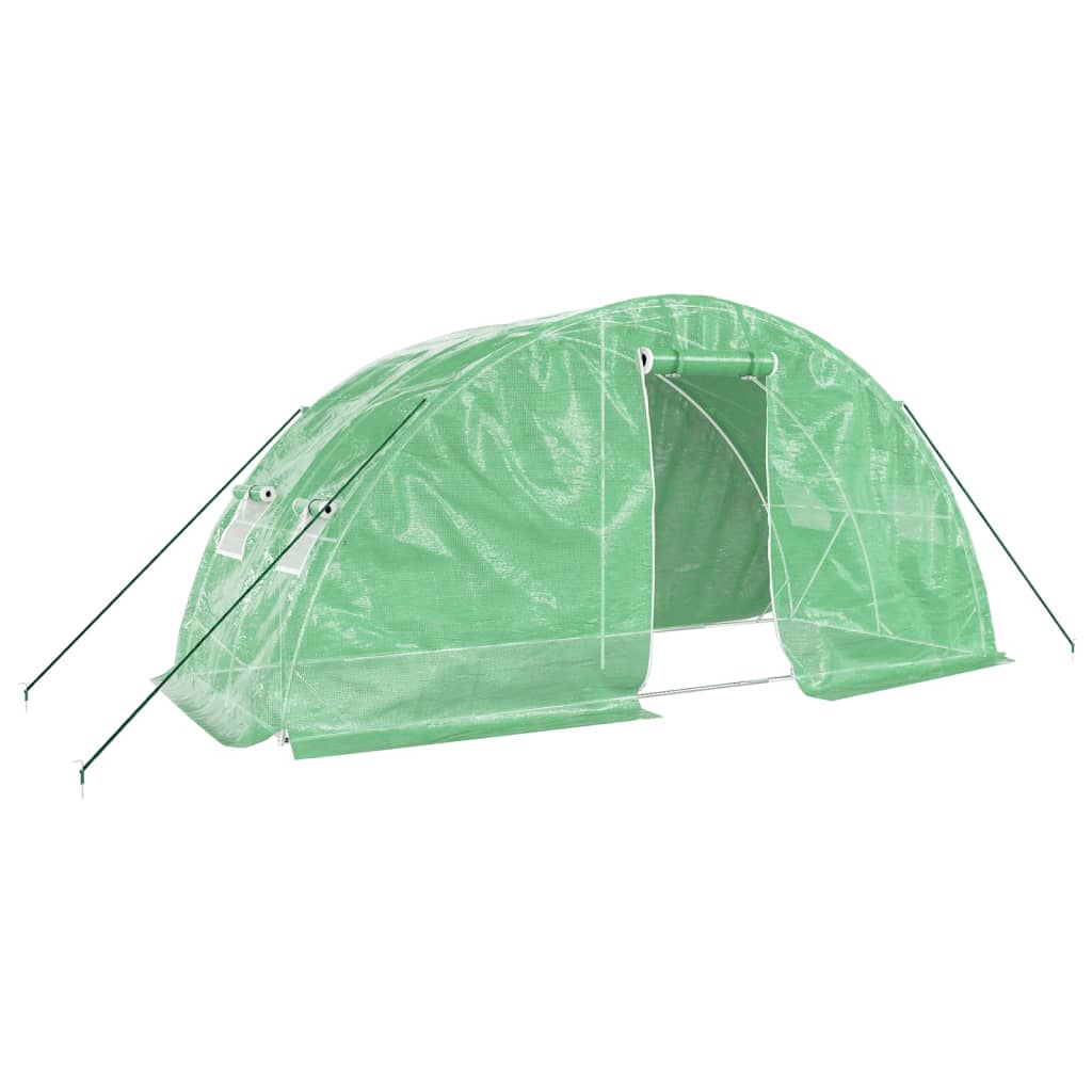 vidaXL Greenhouse with Steel Frame Green 10 m² 5x2x2.3 m