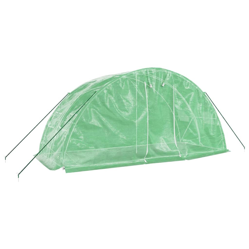 vidaXL Greenhouse with Steel Frame Green 10 m² 5x2x2.3 m
