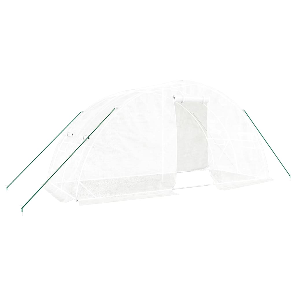 vidaXL Greenhouse with Steel Frame White 10 m² 5x2x2.3 m
