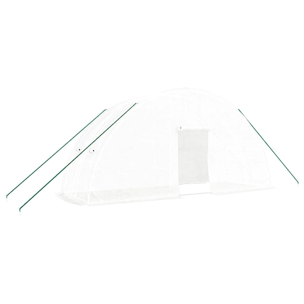 vidaXL Greenhouse with Steel Frame White 12 m² 6x2x2.85 m
