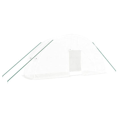 vidaXL Greenhouse with Steel Frame White 12 m² 6x2x2.85 m