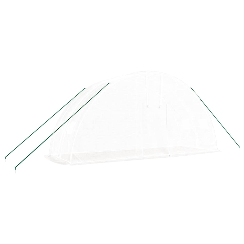 vidaXL Greenhouse with Steel Frame White 12 m² 6x2x2.85 m