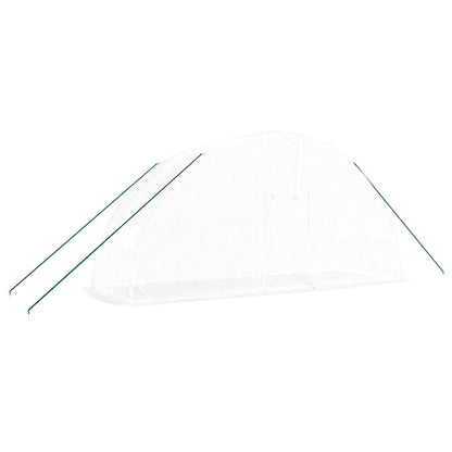 vidaXL Greenhouse with Steel Frame White 12 m² 6x2x2.85 m