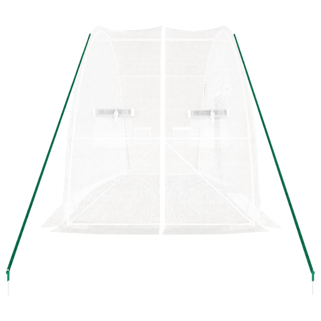 vidaXL Greenhouse with Steel Frame White 12 m² 6x2x2.85 m