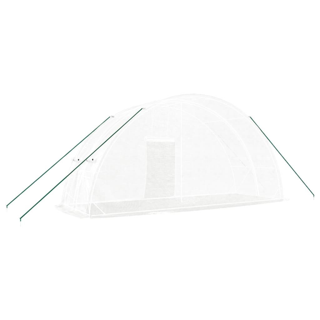 vidaXL Greenhouse with Steel Frame White 12 m² 6x2x2.85 m