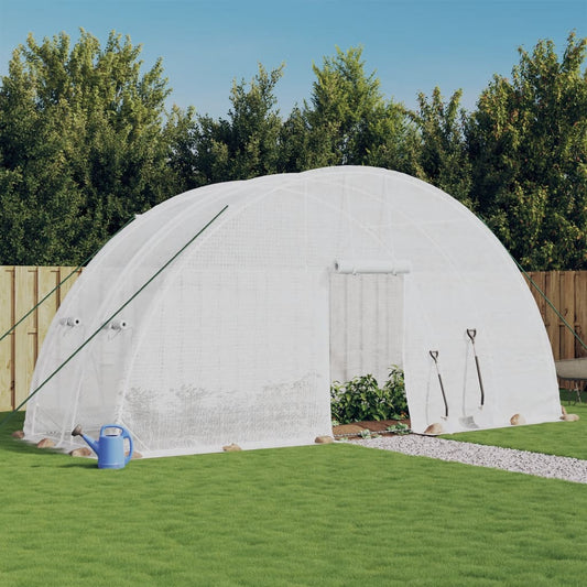 vidaXL Greenhouse with Steel Frame White 12 m² 6x2x2,85 m