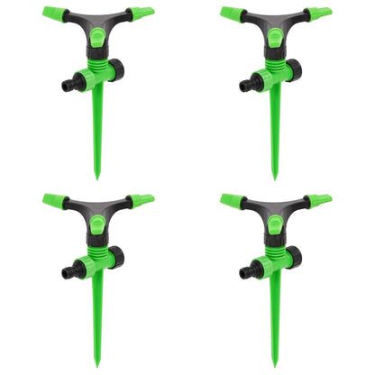 vidaXL Rotating Sprinklers 4 pcs Green and Black 16x13.5x25.5 cm ABS&PP