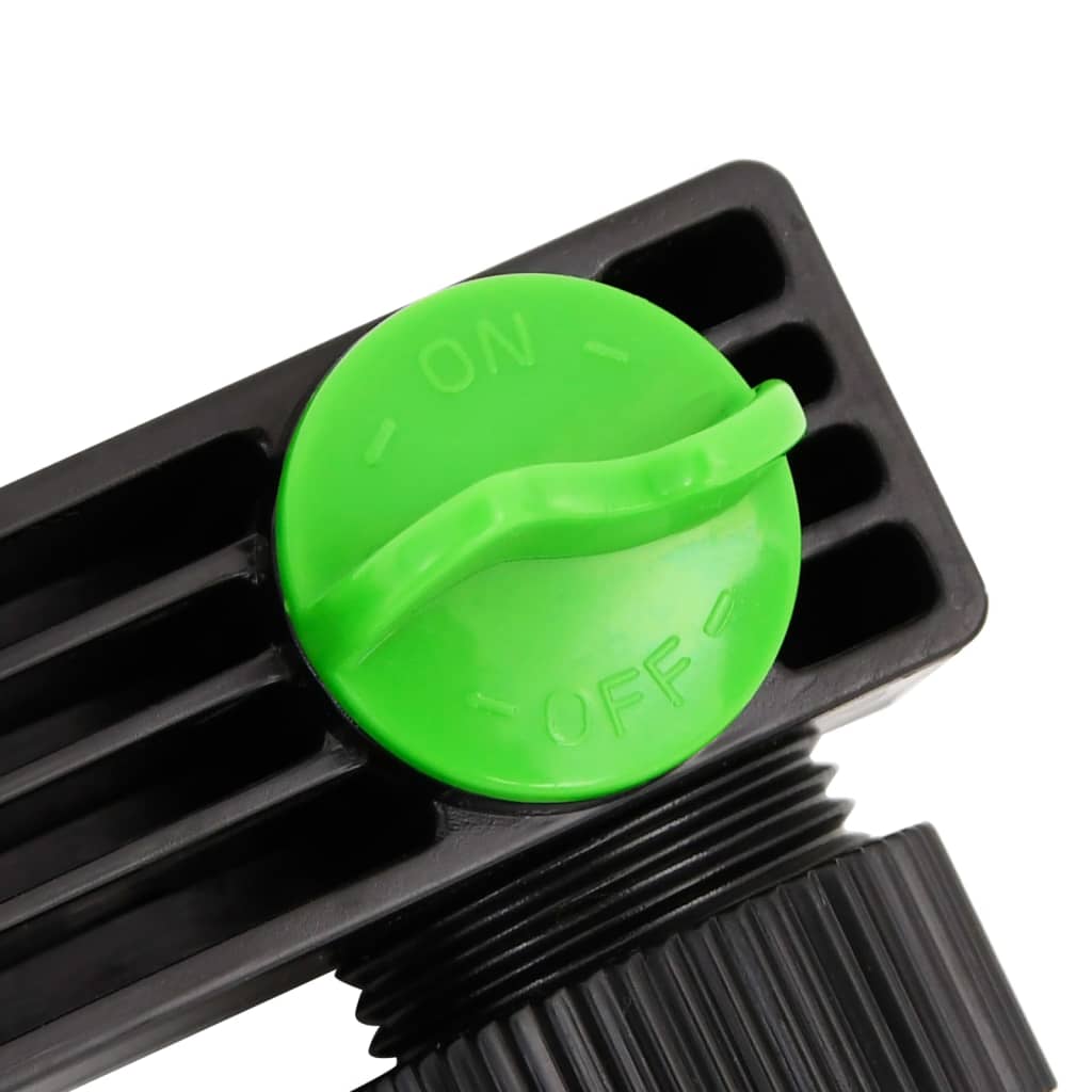 vidaXL 4-Way Tap Adaptor Green and Black 19.5x6x11 cm ABS & PP
