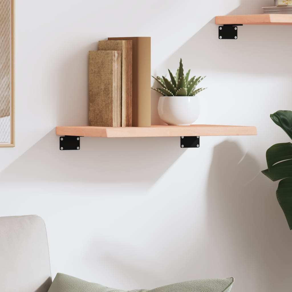 vidaXL Wall Shelf 40x20x2 cm Untreated Solid Wood Oak