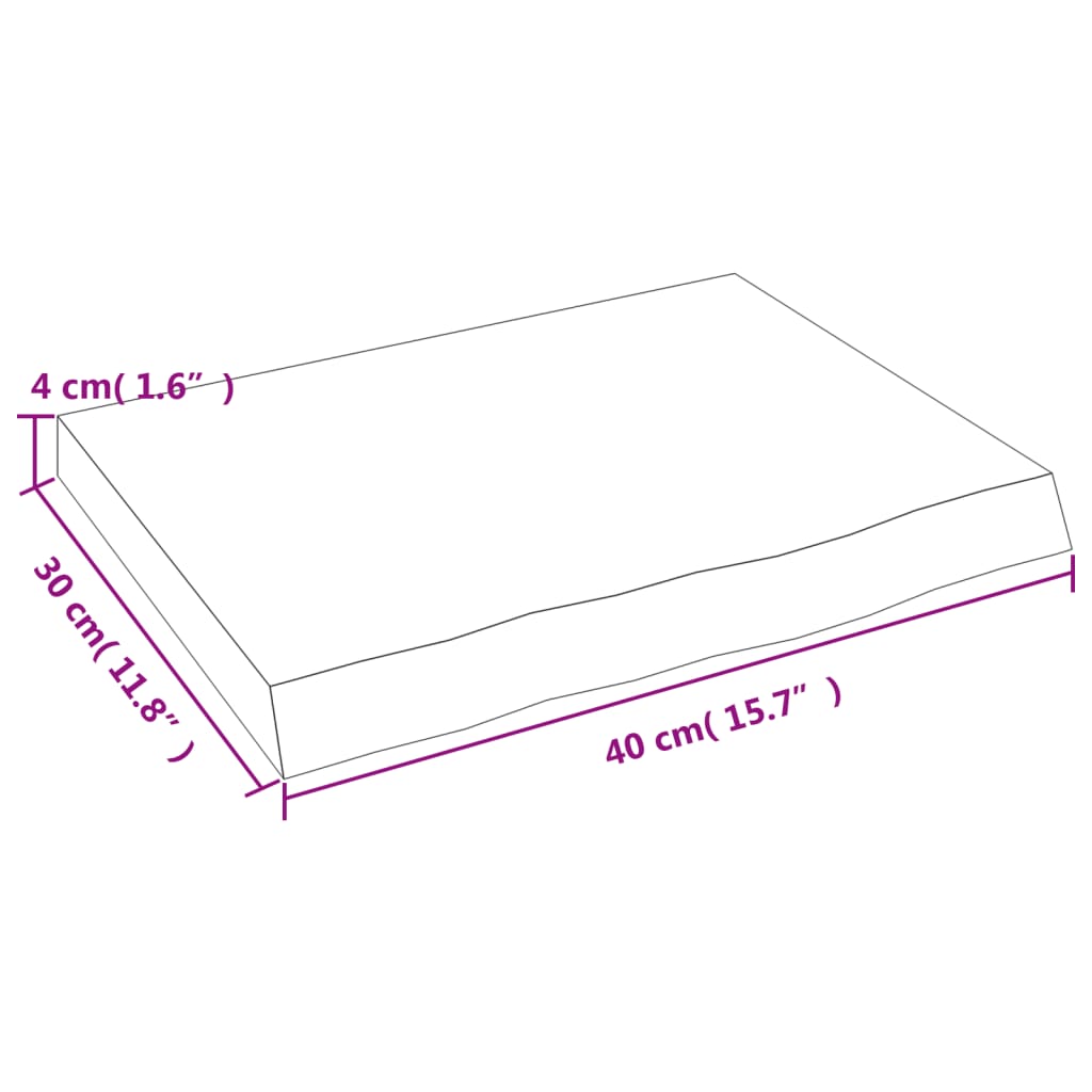 vidaXL Wall Shelf 40x30x(2-4) cm Untreated Solid Wood Oak