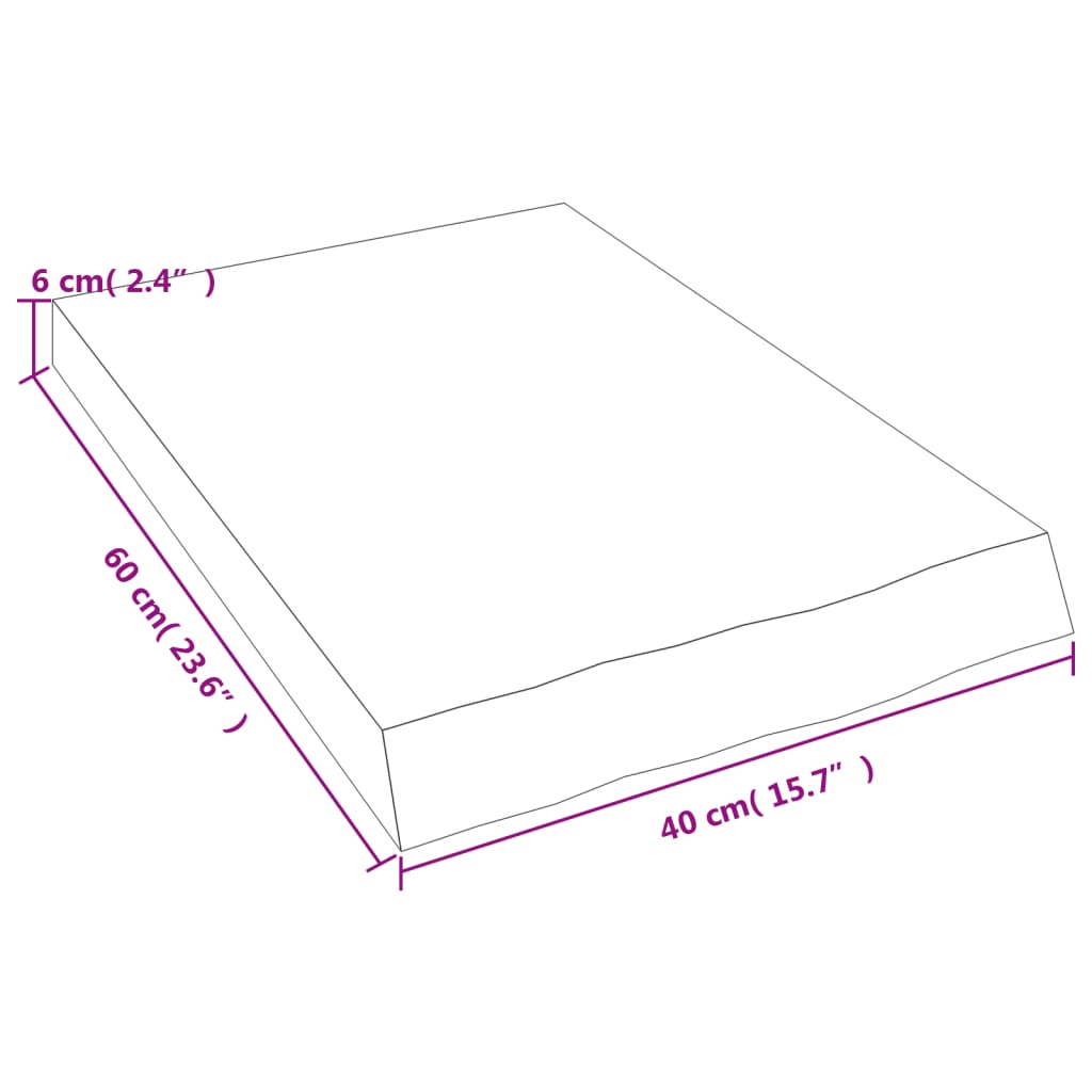 vidaXL Wall Shelf 40x60x(2-6) cm Untreated Solid Wood Oak