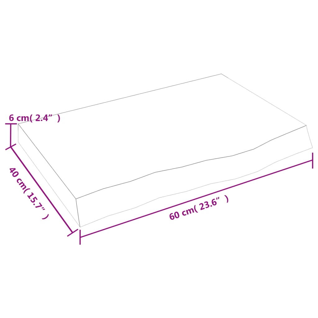 vidaXL Wall Shelf 60x40x(2-6) cm Untreated Solid Wood Oak