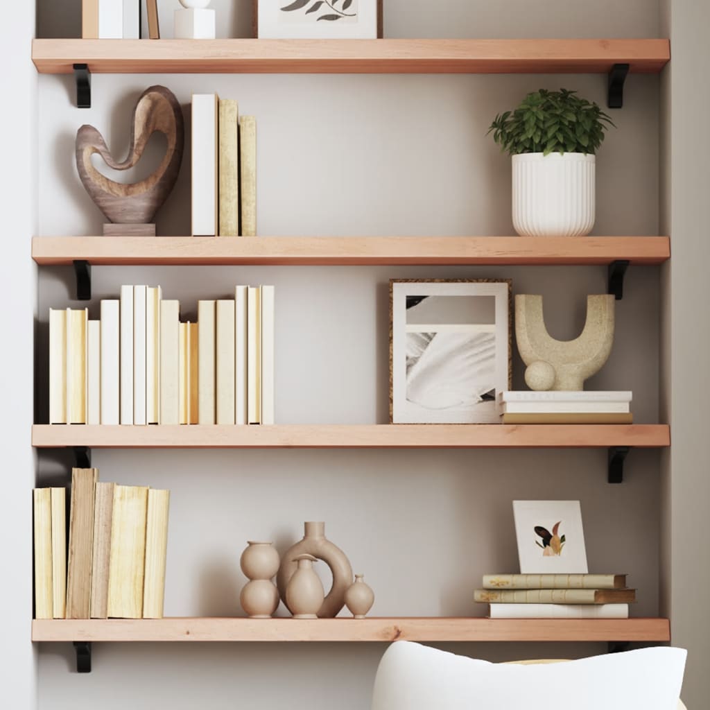 vidaXL Wall Shelf 80x20x4 cm Untreated Solid Wood Oak
