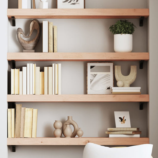 vidaXL Wall Shelf 80x20x6 cm Untreated Solid Wood Oak
