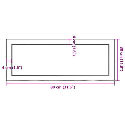 vidaXL Wall Shelf 80x30x(2-4) cm Untreated Solid Wood Oak