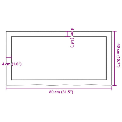 vidaXL Wall Shelf 80x40x(2-4) cm Untreated Solid Wood Oak