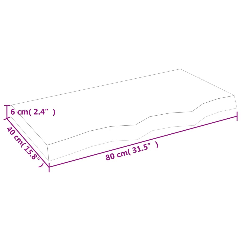 vidaXL Wall Shelf 80x40x(2-6) cm Untreated Solid Wood Oak