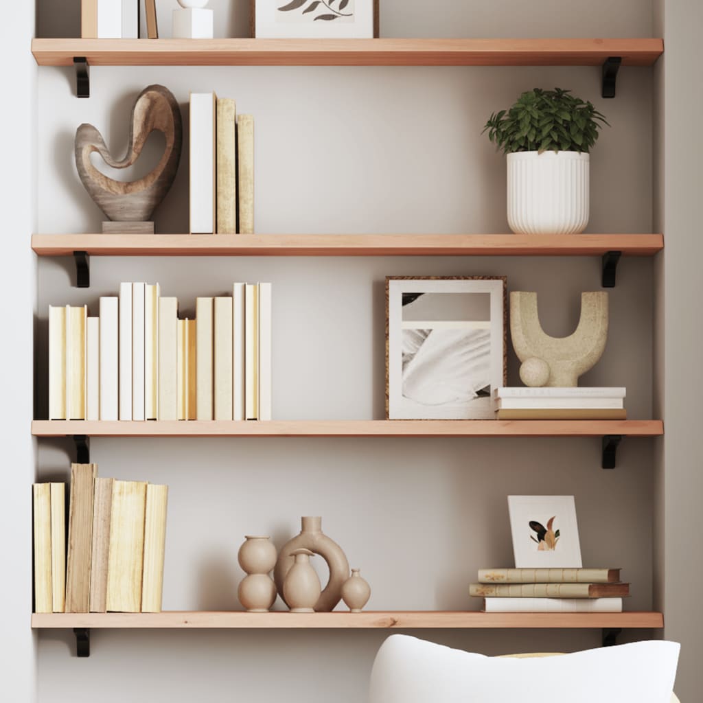 vidaXL Wall Shelf 100x20x2 cm Untreated Solid Wood Oak