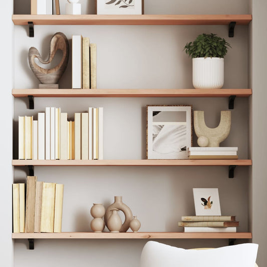 vidaXL Wall Shelf 100x20x2 cm Untreated Solid Wood Oak
