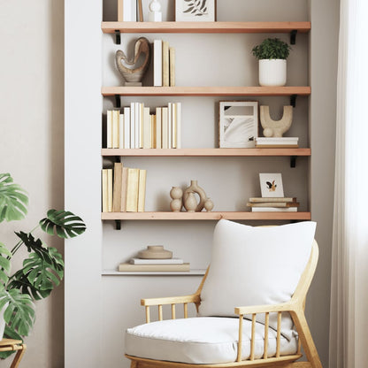 vidaXL Wall Shelf 100x20x4 cm Untreated Solid Wood Oak