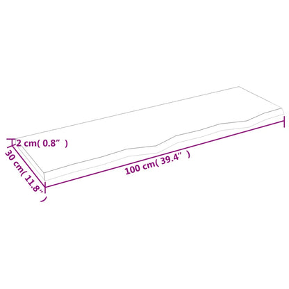 vidaXL Wall Shelf 100x30x2 cm Untreated Solid Wood Oak