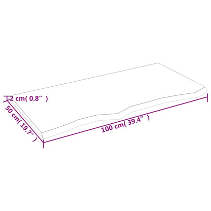 vidaXL Wall Shelf 100x50x2 cm Untreated Solid Wood Oak