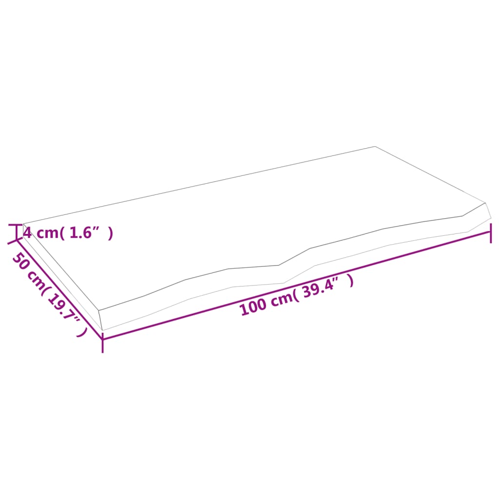 vidaXL Wall Shelf 100x50x(2-4) cm Untreated Solid Wood Oak